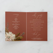 秋のフローラテラコッタウォーターカラー秋の結婚式 プログラム (内部)