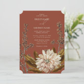 秋のフローラテラコッタウォーターカラー秋の結婚式 招待状 (スタンド正面)