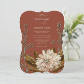 秋のフローラテラコッタウォーターカラー秋の結婚式 招待状 (スタンド正面)