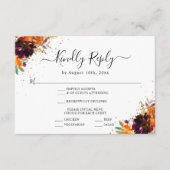 秋のフローラテラコッタ結婚の反応 エンクロージャーカード (正面)