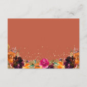 秋のフローラテラコッタ結婚の反応 エンクロージャーカード (裏面)