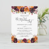 秋のフローラテラコッタ金ゴールドグリッター結婚ズ 招待状 (スタンド正面)