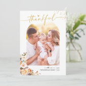 秋のフローラテラコッタ4枚の写真サンクスギビング シーズンカード (スタンド正面)