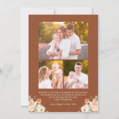 秋のフローラテラコッタ4枚の写真サンクスギビング シーズンカード (裏面)