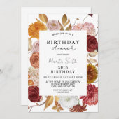 秋のフローラディナー誕生日 招待状 (正面/裏面)