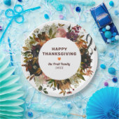 秋のフローラハッピーサンクスギビング ペーパープレート (パーティー)