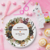 秋のフローラハッピーサンクスギビング ペーパープレート (パーティー)