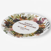 秋のフローラハッピーサンクスギビング ペーパープレート (アングル)