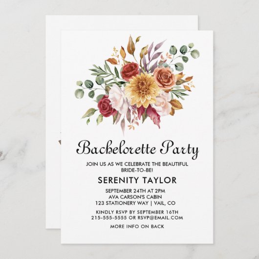 秋のフローラバチェロレッテ招待状 招待状 (正面/裏面)