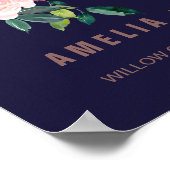 秋のフローラバラ結婚金ゴールド ポスター (角)