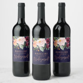 秋のフローラバラ金ゴールドは私の花嫁になる ワインラベル (ボトル)