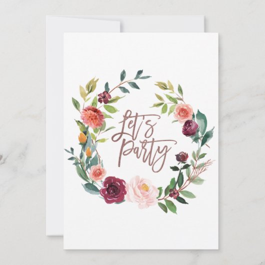 秋のフローラバラ金ゴールドライトリースレッツパーティー 招待状 (裏面)