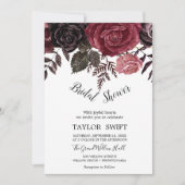 秋のフローラバラ金ゴールドリースバックブライダルシャワー 招待状 (正面)