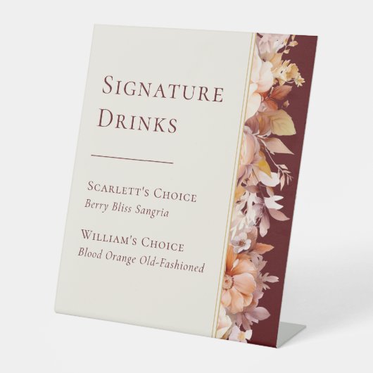 秋のフローラバー結婚ガンディの名物ドリンク 台座サイン (正面)