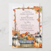 秋のフローラパンプキンスクリップ結婚式招待状 招待状 (正面)