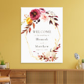 秋のフローラパンプキ結婚ンの歓迎サイン キャンバスプリント (インサイチュ (リビング))