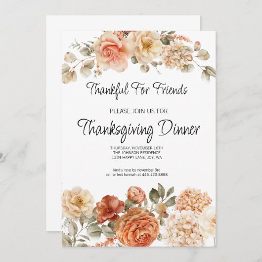 秋のフローラフレンドシップ招待状 招待状 (正面/裏面)