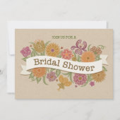 秋のフローラブライダルシャワーの招待 招待状 (正面)