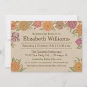 秋のフローラブライダルシャワーの招待 招待状 (裏面)