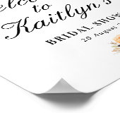 秋のフローラブライダルシャワー歓迎サイン ポスター (角)