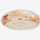 秋のフローラブライダルシャワー ペーパープレート (アングル)