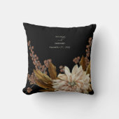 秋のフローラブラックウォーターカラー秋の結婚式 クッション (正面)