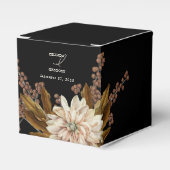 秋のフローラブラックウォーターカラー秋の結婚式 フェイバーボックス (正面サイド)