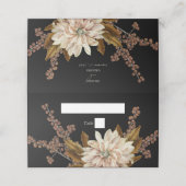 秋のフローラブラックウォーターカラー秋の結婚式 プレイスカード (外部開封)