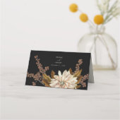 秋のフローラブラックウォーターカラー秋の結婚式 プレイスカード (裏面)