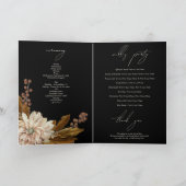 秋のフローラブラックウォーターカラー秋の結婚式 プログラム (内部)