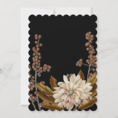 秋のフローラブラックウォーターカラー秋の結婚式 招待状 (裏面)