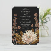 秋のフローラブラックウォーターカラー秋の結婚式 招待状 (スタンド正面)