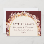 秋のフローラブルガンディクリームアー結婚チズ セーブザデート (正面)