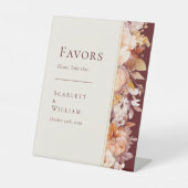 秋のフローラブルガンディクリーム結婚式の引き出物 台座サイン (正面)