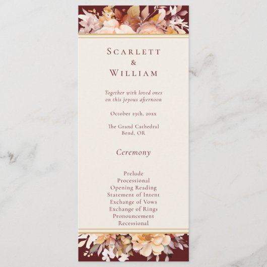 秋のフローラブルガンディシンプルクリーム結婚ズ プログラム (正面)