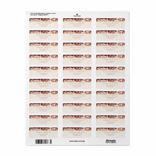 秋のフローラブルグ結婚ンディ差出人住所 ラベル (フルシート)