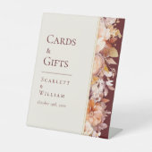 秋のフローラブルゴーニュのウェディングカードとギフト 台座サイン (正面)