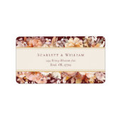 秋のフローラブルゴーニュ結婚ークリームの住所 ラベル (正面)