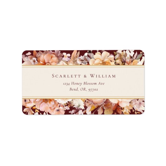 秋のフローラブルゴーニュ結婚ークリームの住所 ラベル (正面)