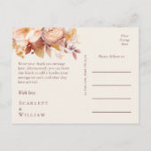 秋のフローラブルゴーニュ結婚ークリーム ポストカード (裏面)