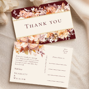 秋のフローラブルゴーニュ結婚ークリーム ポストカード