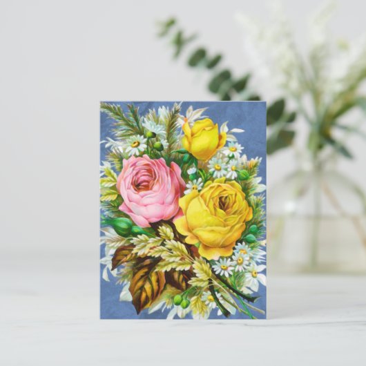 秋のフローラブーケウォータカラー ポストカード (スタンド正面)