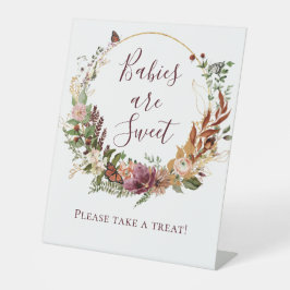 秋のフローラベビーは甘い赤ちゃんシャワー 台座サイン