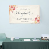 秋のフローラベビーまたはブライダルシャワー歓迎 横断幕 (トレードショー)