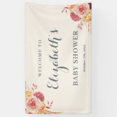 秋のフローラベビーまたはブライダルシャワー歓迎 横断幕 (縦)