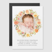 秋のフローラベビー磁気誕生発表 マグネット招待状 (正面/裏面)