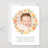 秋のフローラベビー磁気誕生発表 マグネット招待状 (正面)