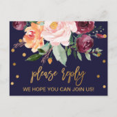 秋のフローラメニュー選択RSVPポストカード インビテーションポストカード (正面)