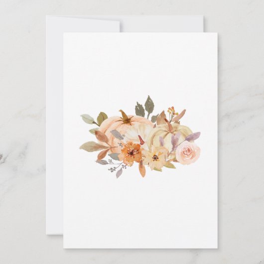 秋のフローラリトルカボチャ赤ちゃんシャワー 招待状 (裏面)