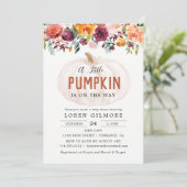 秋のフローラリトルカボチャ赤ちゃんシャワー 招待状 (スタンド正面)